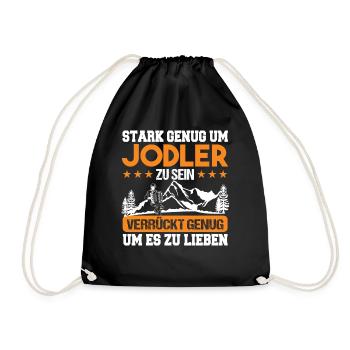 Jodler Jodelmusik Jodeln - Turnbeutel - Schwarz - Vorne