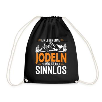 Jodelmusik Jodler Jodeln - Turnbeutel - Schwarz - Vorne