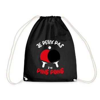je peux pas j ai ping Pong - Sac de sport léger - noir - Devant
