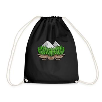 Mountain Mountains - Drawstring Bag - black - Front