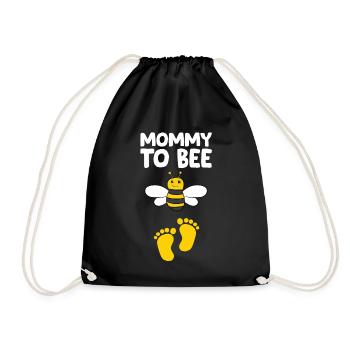 Funny Bee Lover Mommy To Bee Pregnancy - Drawstring Bag - black - Front