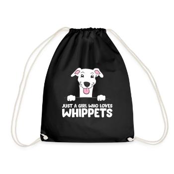 Nur ein Mädchen, das Whippets liebt Niedlicher - Turnbeutel - Schwarz - Vorne