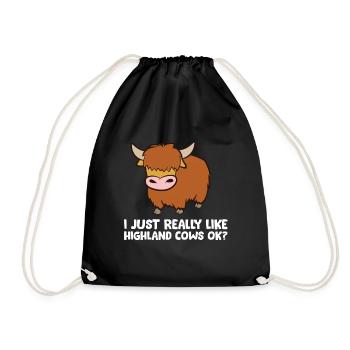 Amoureux des vaches des Highlands J’aime les vaches des Highlands - Sac de sport léger - noir - Devant