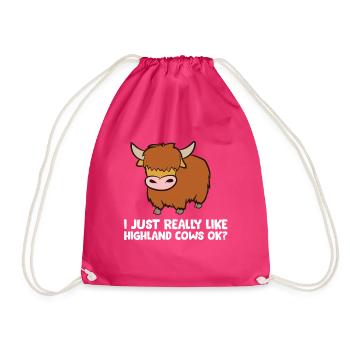 Amoureux des vaches des Highlands J’aime les vaches des Highlands - Sac de sport léger - fuchsia - Devant