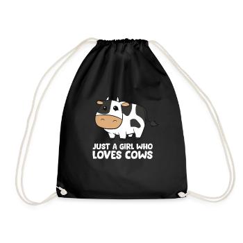 Drôle de vache Juste une fille qui aime les vaches - Sac de sport léger - noir - Devant