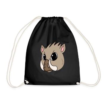 wild boar - Drawstring Bag - black - Front
