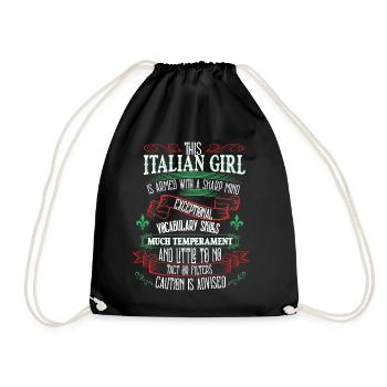 Femme italienne | Italian Girl | Donna | Nonna - Sac de sport léger - noir - Devant
