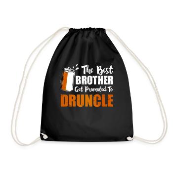 The Best Brother Get Promoted To Druncle Gift - Drawstring Bag - black - Front