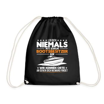 Bootsbesitzer Meer Boot Geschenk - Turnbeutel - Schwarz - Vorne
