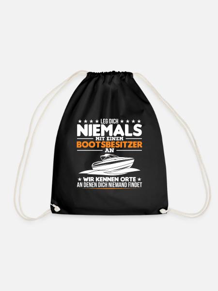 Bootsbesitzer Meer Boot Geschenk - Turnbeutel - Schwarz