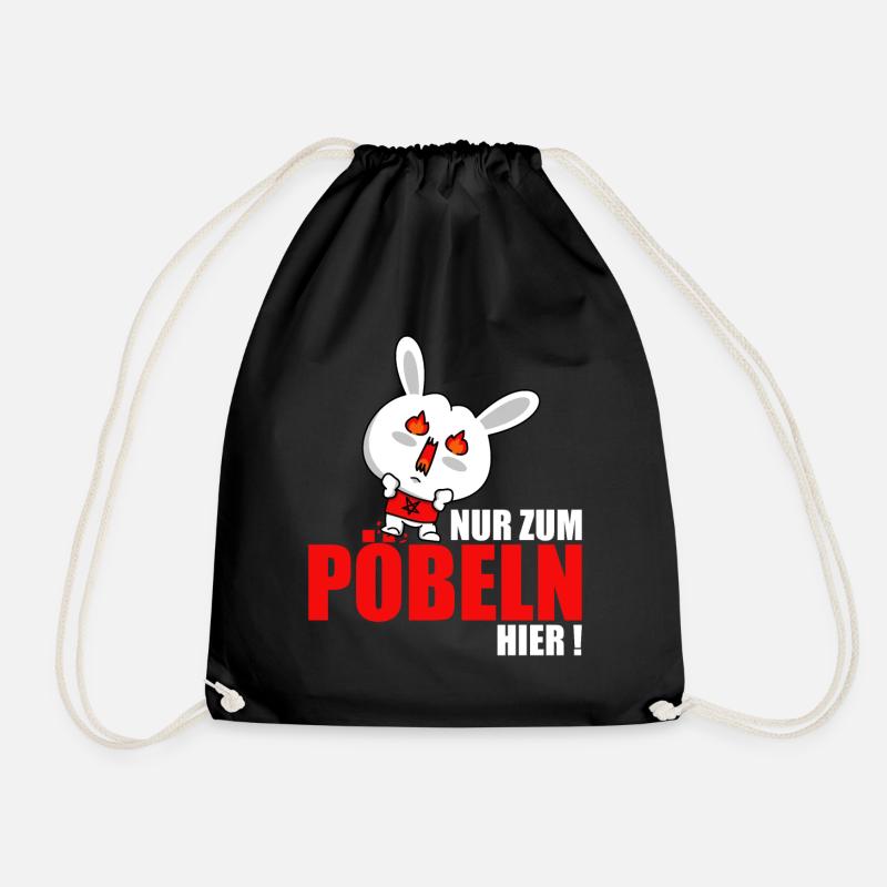 Ich Bin nur zum Pöbeln Hier - Turnbeutel - Schwarz