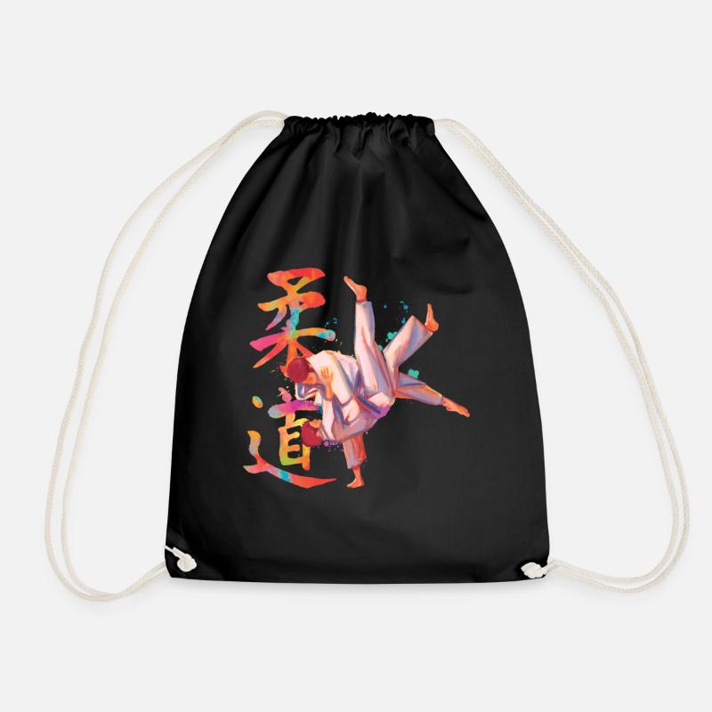 Athlete Judo Martial Arts Japan - Drawstring Bag - black
