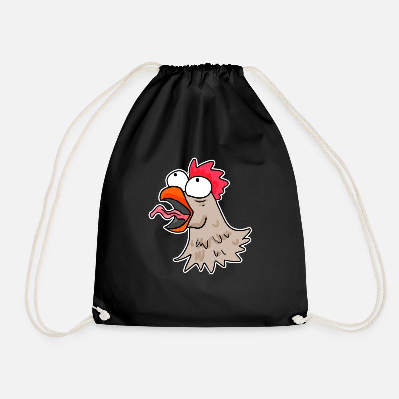 Huhn Kopf Hähnchen - Turnbeutel - Schwarz