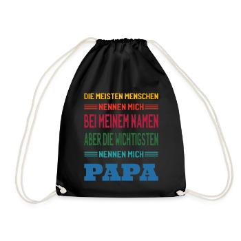 Papa Vatertag Männer Vatertag sprüche - Turnbeutel - Schwarz - Vorne