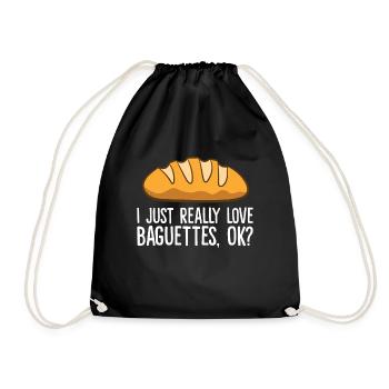 Ich mag Baguettes einfach sehr - Turnbeutel - Schwarz - Vorne
