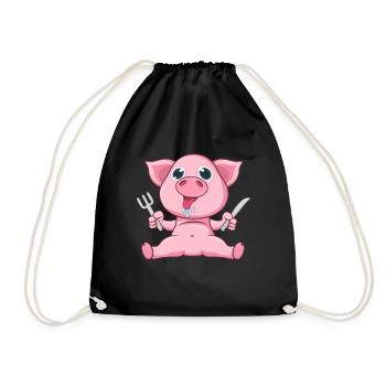 Porc Manger - Sac de sport léger - noir - Devant
