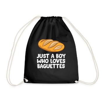 Baguette Boy Nur ein Junge, der Baguettes liebt - Turnbeutel - Schwarz - Vorne