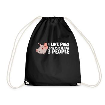 J’aime les cochons et peut-être comme 3 personnes - Sac de sport léger - noir - Devant