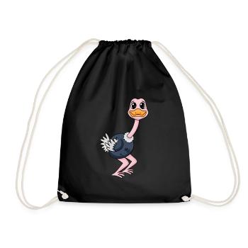 ostrich - Drawstring Bag - black - Front
