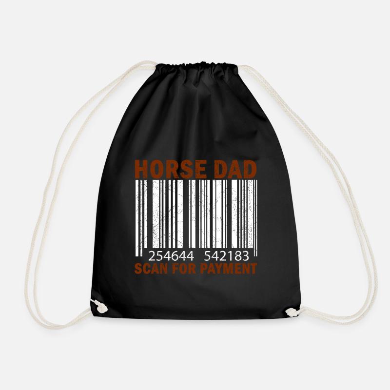 Horse Dad Scan For Payment - Turnbeutel - Schwarz
