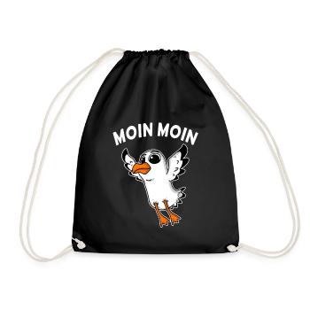 Moin Moin Baby Möwe - Turnbeutel - Schwarz - Vorne