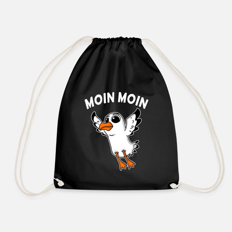 Moin Moin Baby Möwe - Turnbeutel - Schwarz