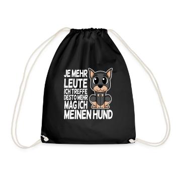Doberman Pinscher - Ich mag keine Menschen - Turnbeutel - Schwarz - Vorne