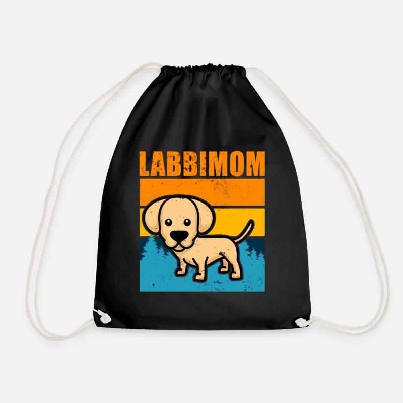 Best Labbimom Labbi Mom Labrador Mom - Drawstring Bag - black