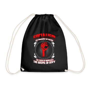 Capitalist Quote Anti Socialism Gift - Drawstring Bag - black - Front