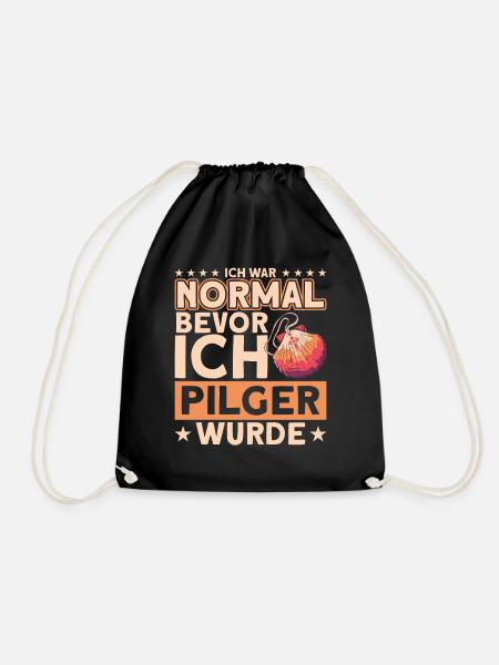 Jakobsweg Pilgern Pilgermuschel Geschenk - Turnbeutel - Schwarz
