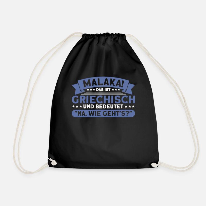 Rhodos Malaka Griechenland Geschenk - Turnbeutel - Schwarz