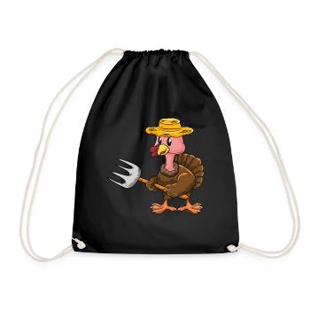 Farmer turkey - Drawstring Bag - black - Front
