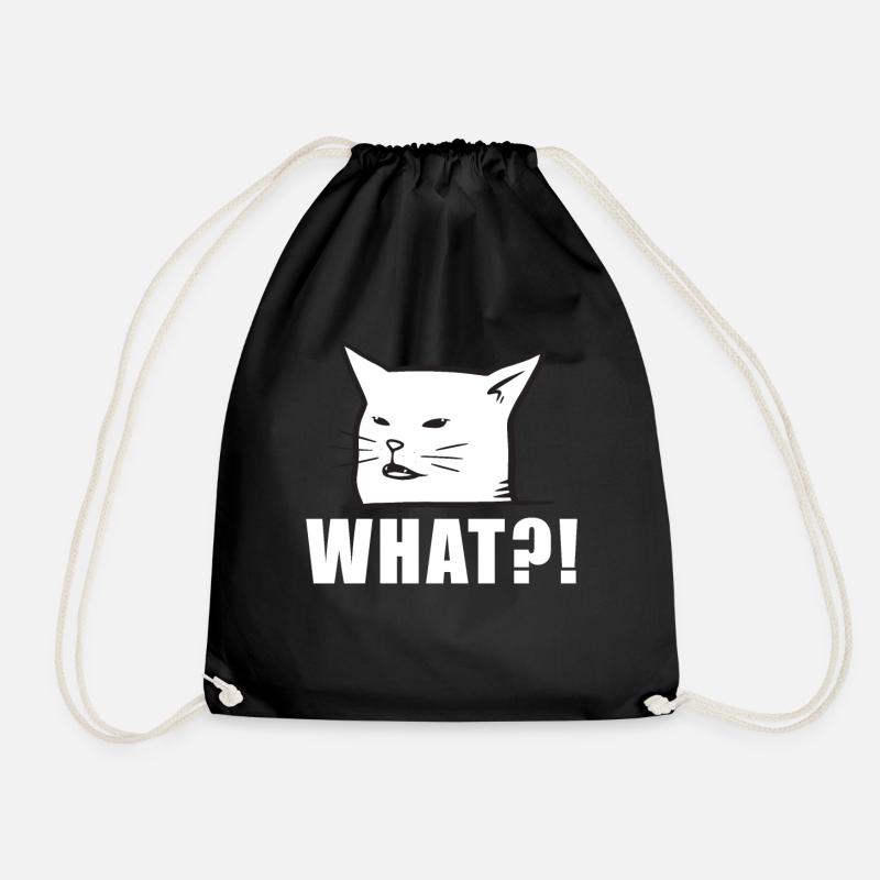 Angry women yelling at confused cat at dinner - Turnbeutel - Schwarz