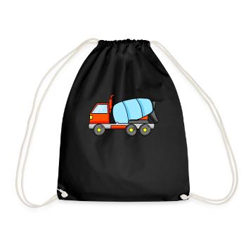 Construction vehicles Construction site Construction vehicle - Drawstring Bag - black - Front