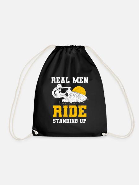 Real Men Ride Standing Up Jet Ski - Turnbeutel - Schwarz