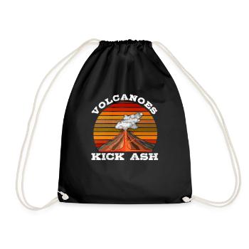 Science volcanic ash volcano gift - Drawstring Bag - black - Front