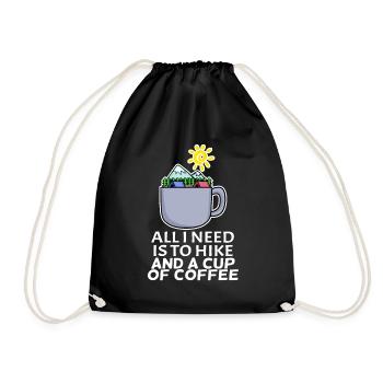 Kaffee Berg Berge Wandern - Turnbeutel - Schwarz - Vorne