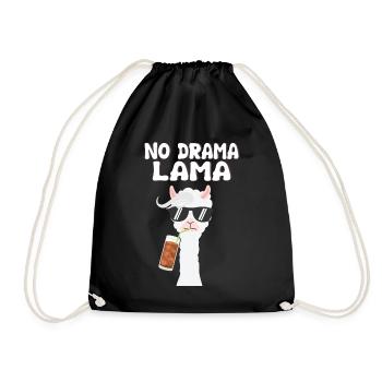 No Drama Lama - Alpaca Llama - Drawstring Bag - black - Front