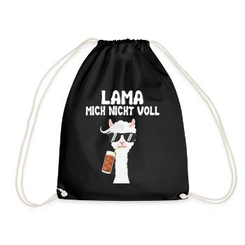 LAMA MICH NICHT VOLL - Alpaka Lama - Turnbeutel - Schwarz - Vorne