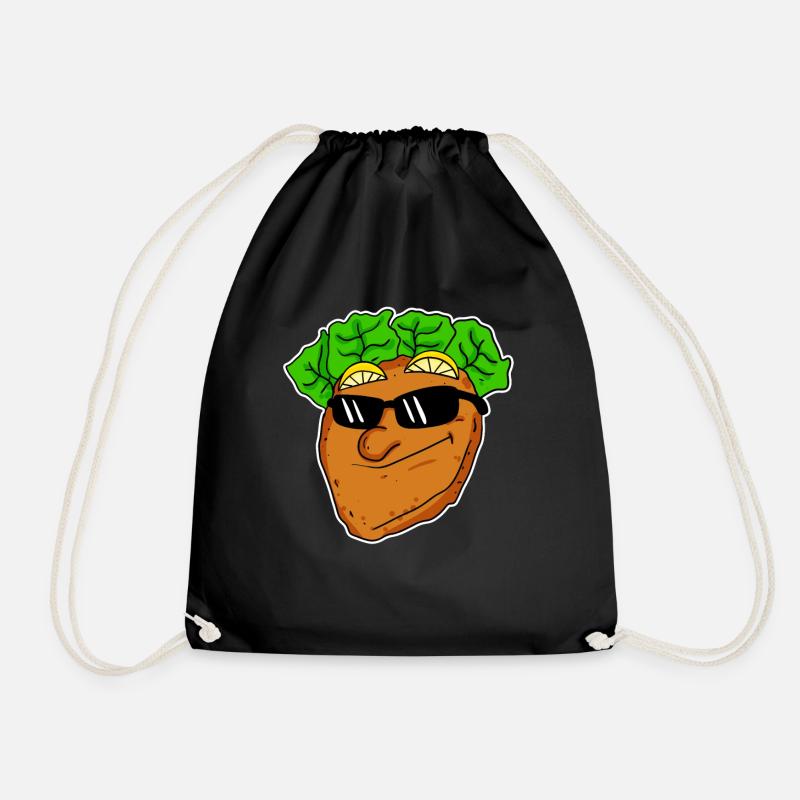 Cooles Schnitzel mit Sonnenbrille - Turnbeutel - Schwarz