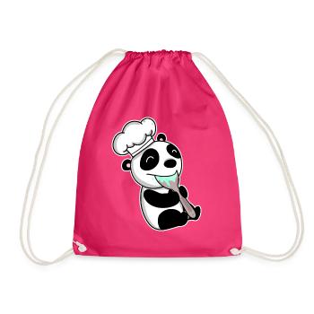 Kochender Baby Panda - Turnbeutel - Fuchsia - Vorne