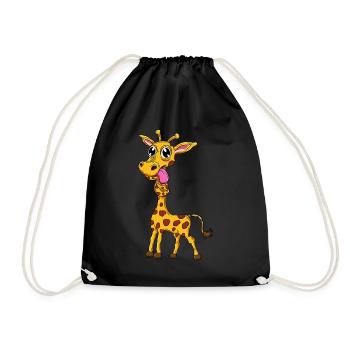 Girafe drôle - Sac de sport léger - noir - Devant