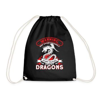 Drachen Fan Spruch Drachen Geschenk - Turnbeutel - Schwarz - Vorne