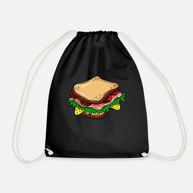 Sandwich - Turnbeutel - Schwarz
