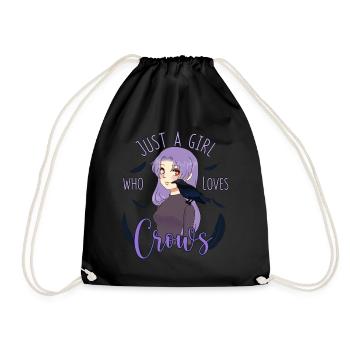Anime Just A Girl Who Loves Crows Otaku Rabe Weeb - Turnbeutel - Schwarz - Vorne