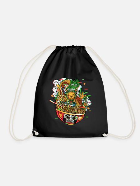 Ramen Drache In Daruma Bowl Vaporwave Kanagawa - Turnbeutel - Schwarz