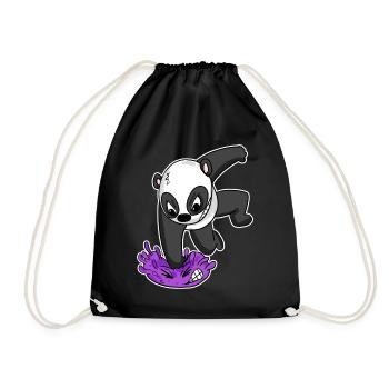 Panda Virus Fight - Drawstring Bag - black - Front
