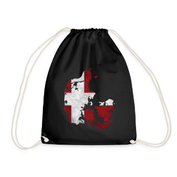 Denmark - border in national flag - Drawstring Bag - black - Front