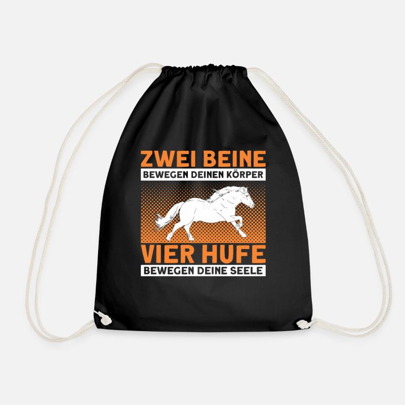 Reiten Reiter Haflinger Geschenk - Turnbeutel - Schwarz