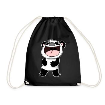 Süßer lachender Panda Bär - Turnbeutel - Schwarz - Vorne